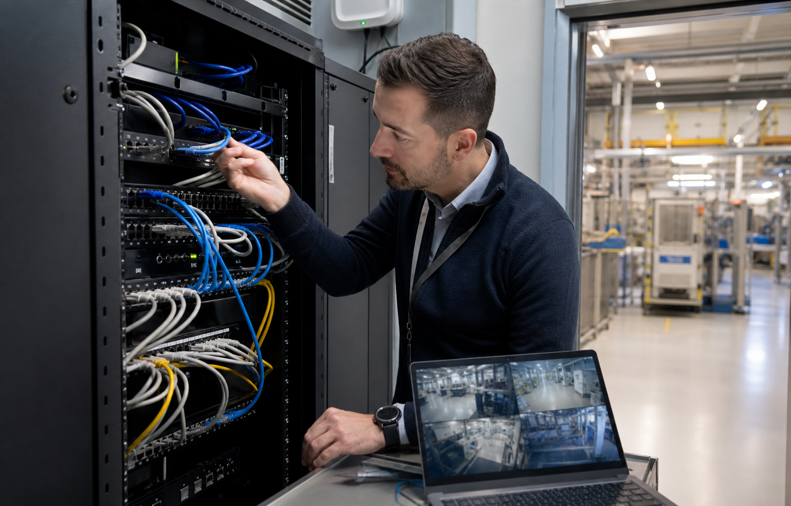 IT üzemeltető ipari hálózati infrastruktúra mellett